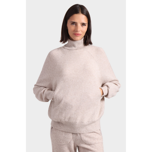 Cashmere Oversized Turtleneck with Front Pocket