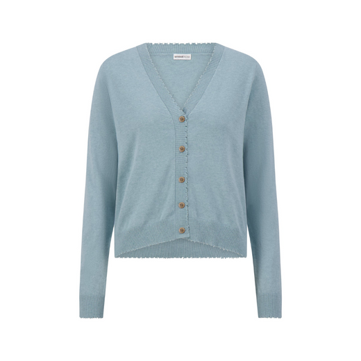 Cotton Cashmere Frayed Cardi