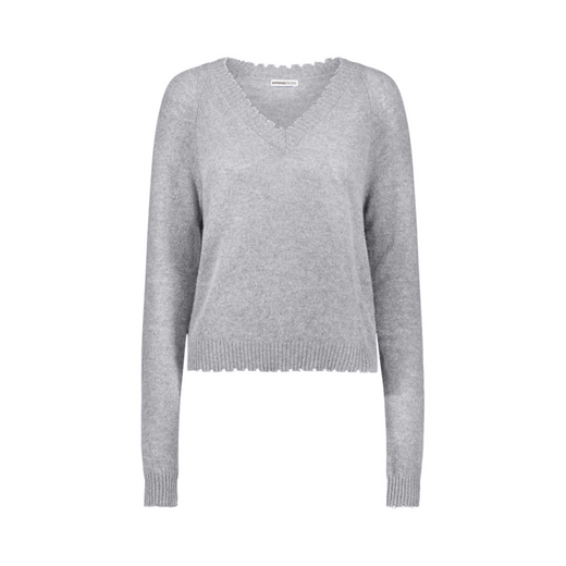 Cashmere Frayed Edge Cropped V