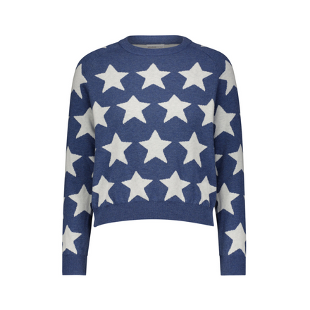 Cotton Cashmere Star Jacquard Crew