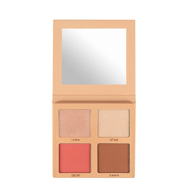   
Take your glow to the next level with Mellow’s Stardust Glow Palette. The perfect face palette to warm up your complexion and achieve a youthful look. Use the blush and add a radiant finish to your face using the two highlight shades. 
This product is formulated with buttery, rich and high pigmented ingredients so a little goes a long way! 
This palette comes in two tones, Light to Medium and Medium to Dark. 
Cruelty Free, Vegan, Paraben Free! 
How to Use: Use the bronzer to contour your cheekbones. Apply the blush to the apples of your cheeks for a youthful-looking flush. Apply the highlighters on the high points of your face. For added impact, try wetting your brush before using. 
*Please Note: 

Rewards cannot be applied to this product

This item is not eligible for returns 


