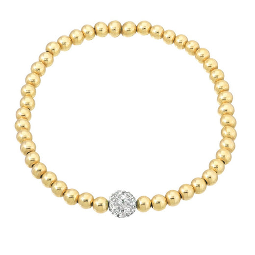 5mm Gold Bead Bracelet with Diamond Bead