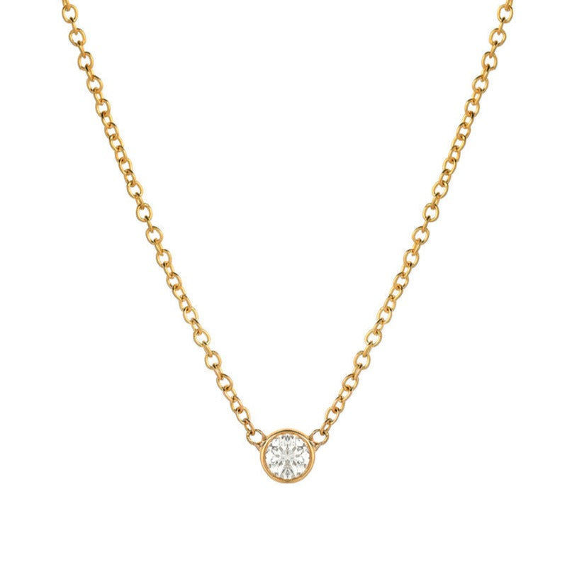 Lab Grown Diamond Bezel Necklace - Sholdt Jewelry Design