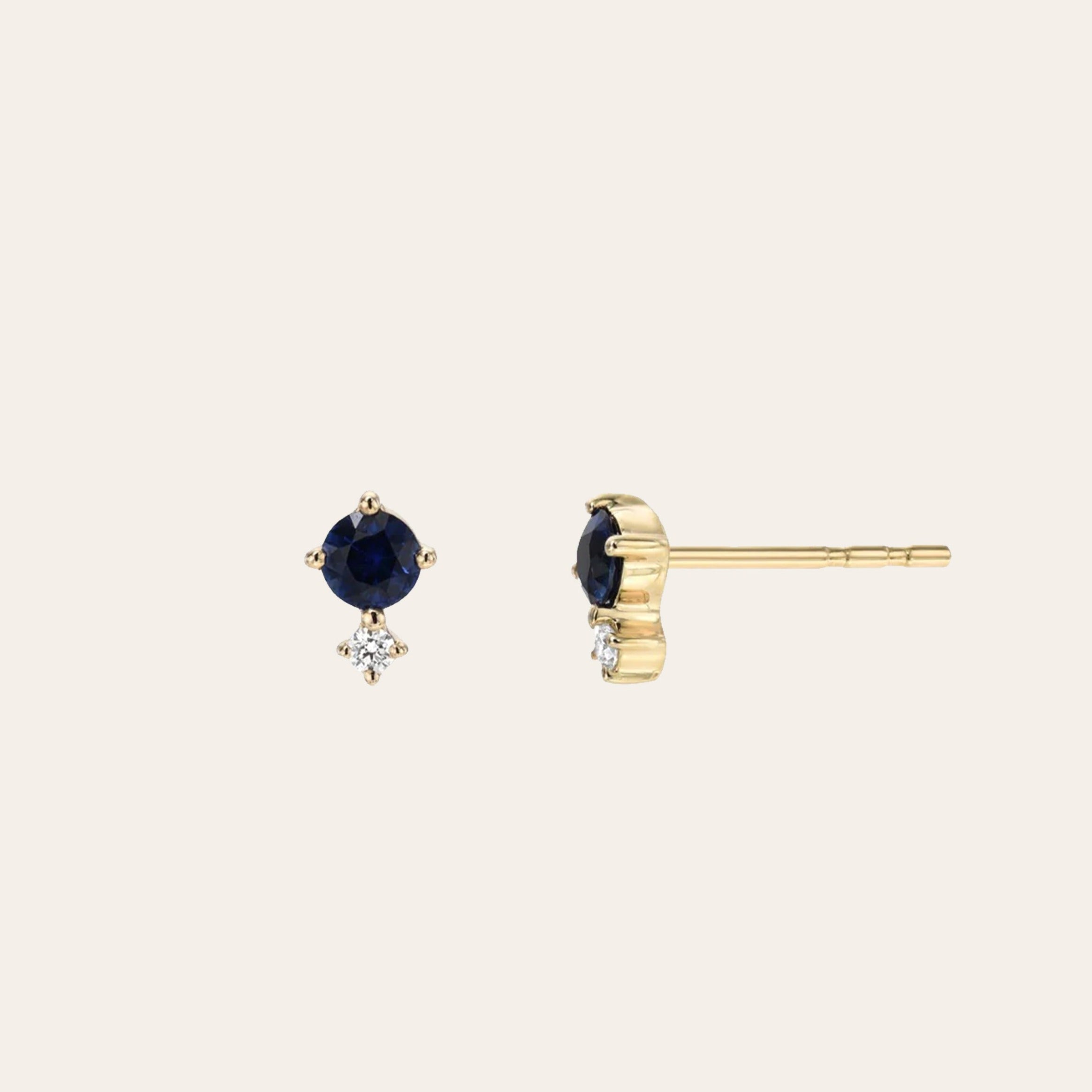 4 Prong Diamond Stud Earrings - Zoe Lev Jewelry